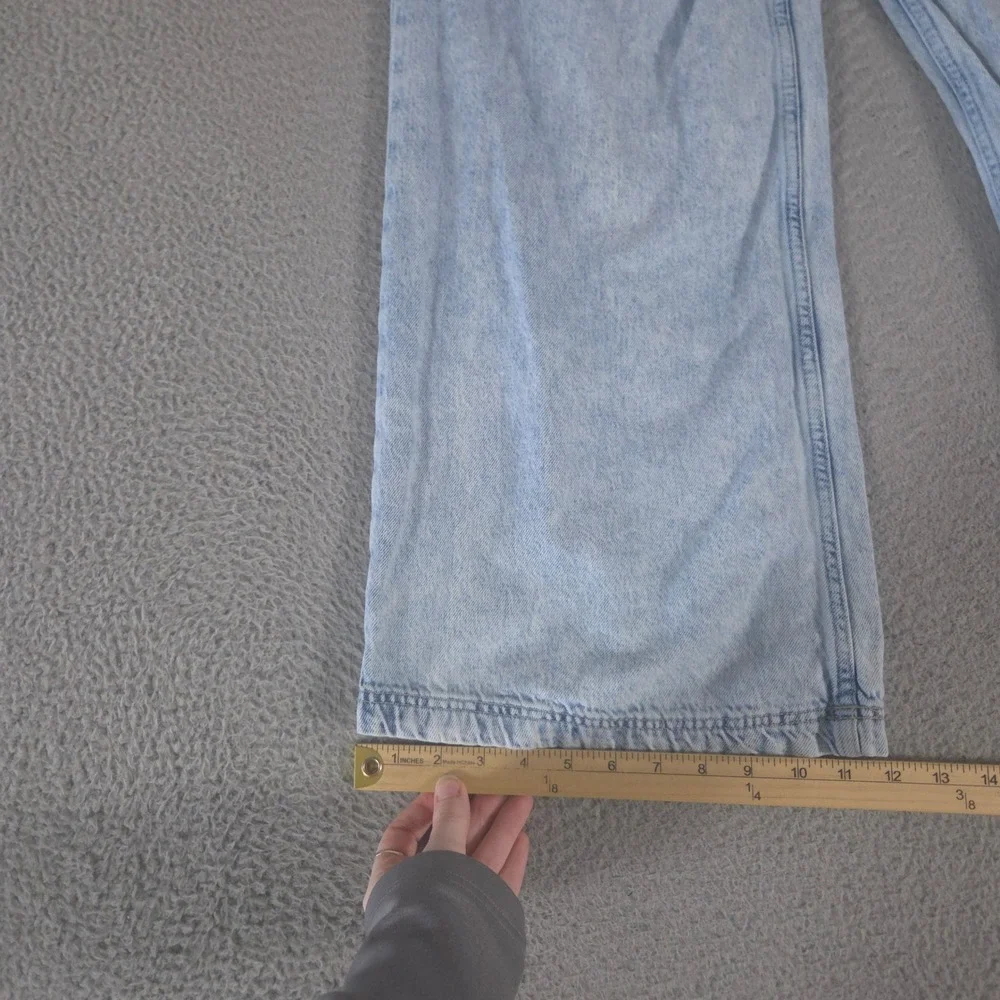 Gap Jeans Girls 16 Light Wash Baggy Wide Leg Utility Denim Patch Pockets Skater